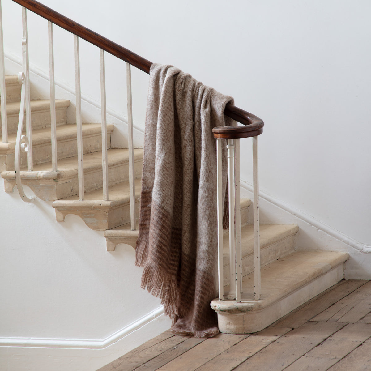 Gallery Direct Faux Mohair Fringe Throw Brown & Nat - image 5