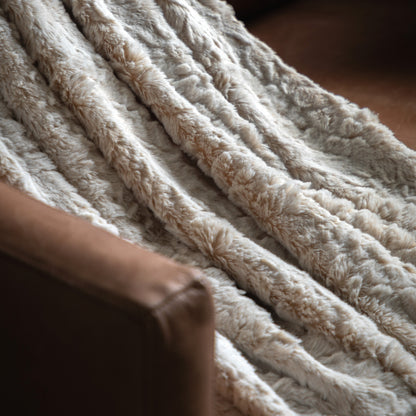Gallery Direct Hampshire Faux Fur Throw Natural - image 3