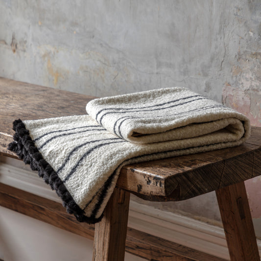 Gallery Direct Ophelia Scalloped Throw Cream & Black - image 1