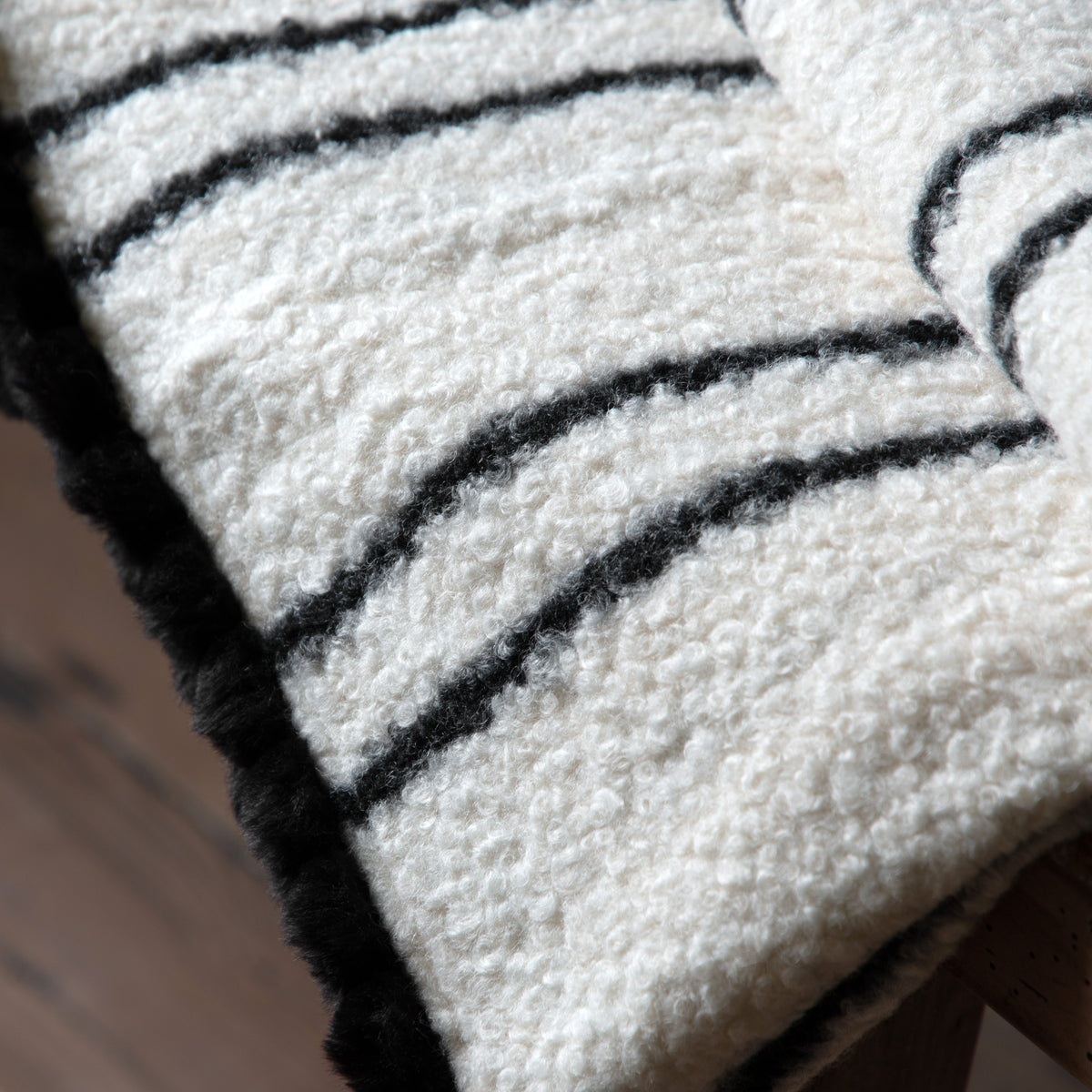 Gallery Direct Ophelia Scalloped Throw Cream & Black - image 3