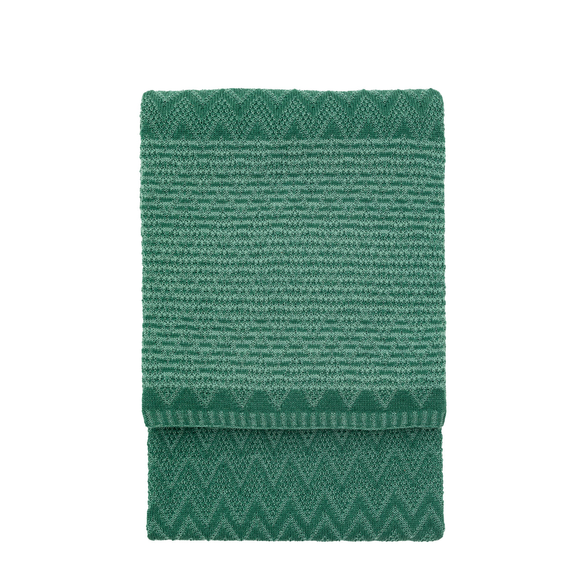 Gallery Direct Nalu Knitted Herringbone Throw Green - image 2