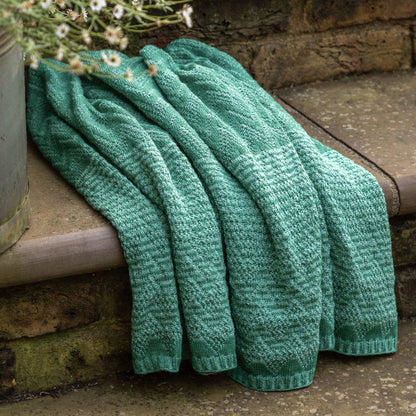 Gallery Direct Nalu Knitted Herringbone Throw Green - image 1