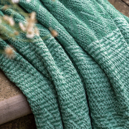 Gallery Direct Nalu Knitted Herringbone Throw Green - image 3
