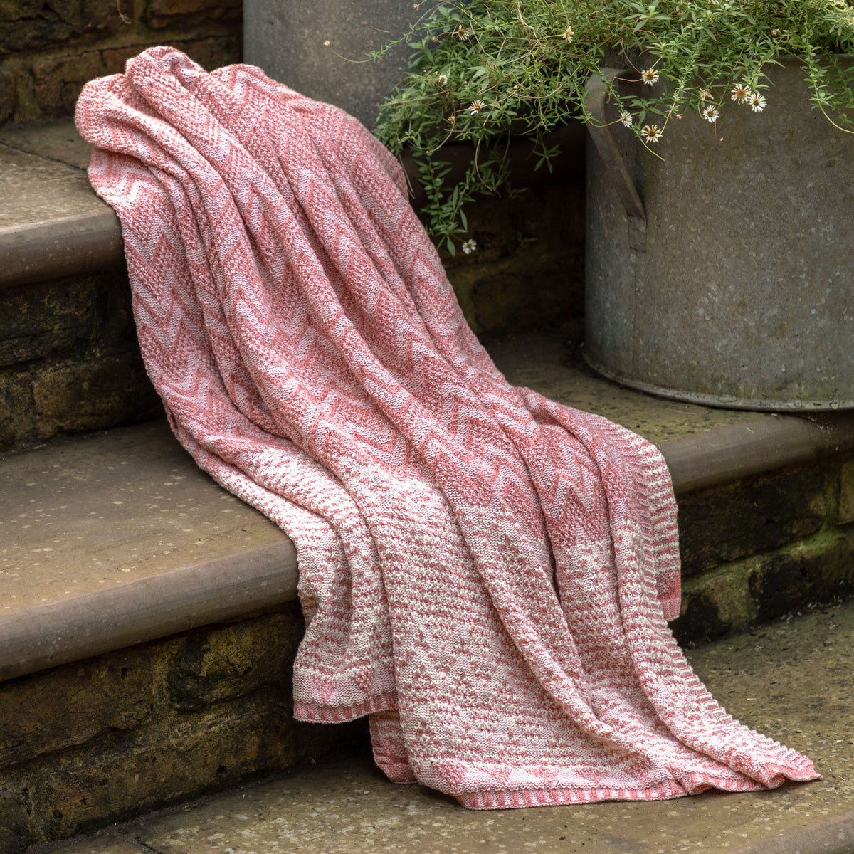 Gallery Direct Nalu Knitted Herringbone Throw Apricot - image 1