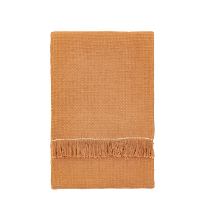 Gallery Direct Stitched Border Waffle Throw Apricot - image 2