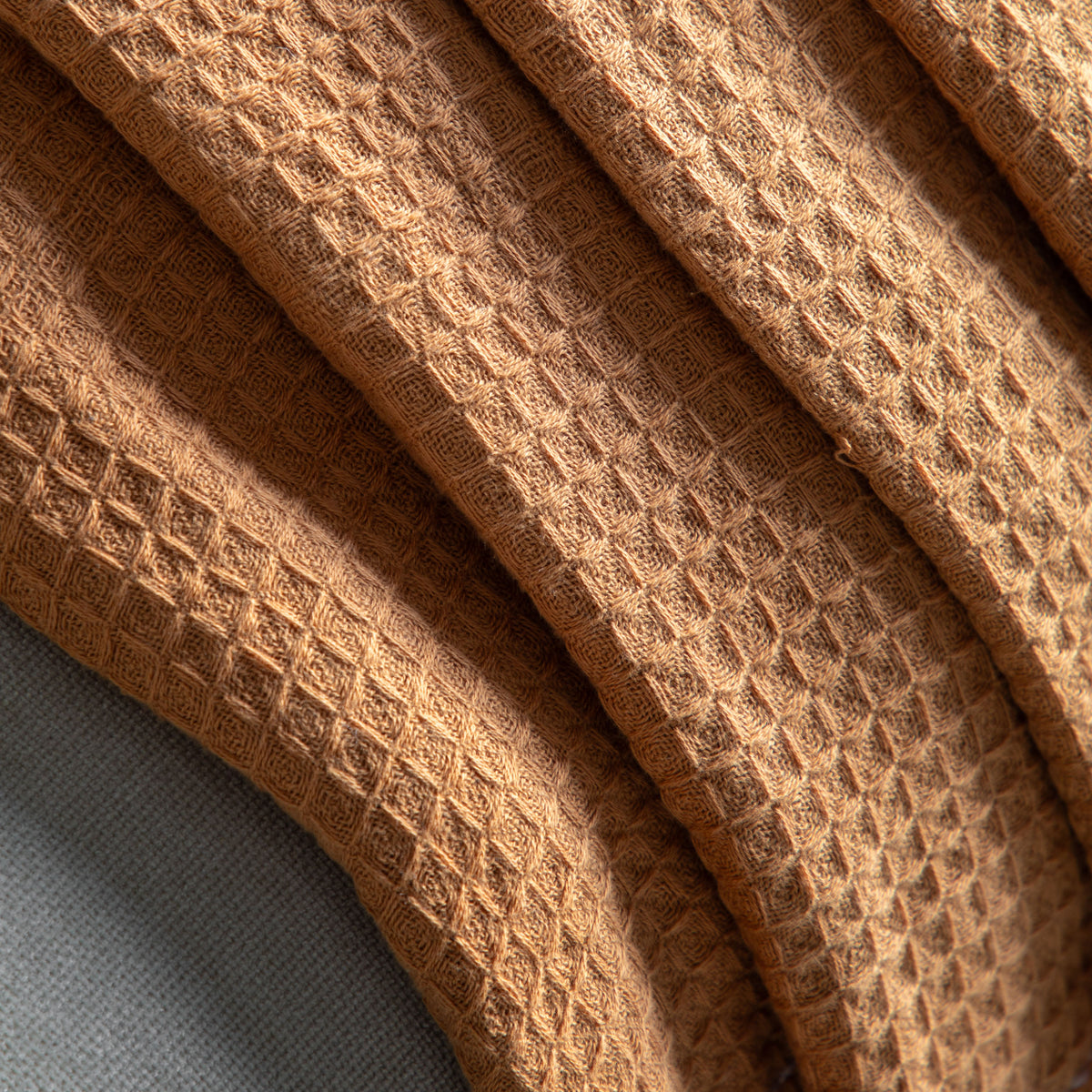 Gallery Direct Stitched Border Waffle Throw Apricot - image 3