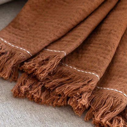 Gallery Direct Stitched Border Waffle Throw Apricot - image 4