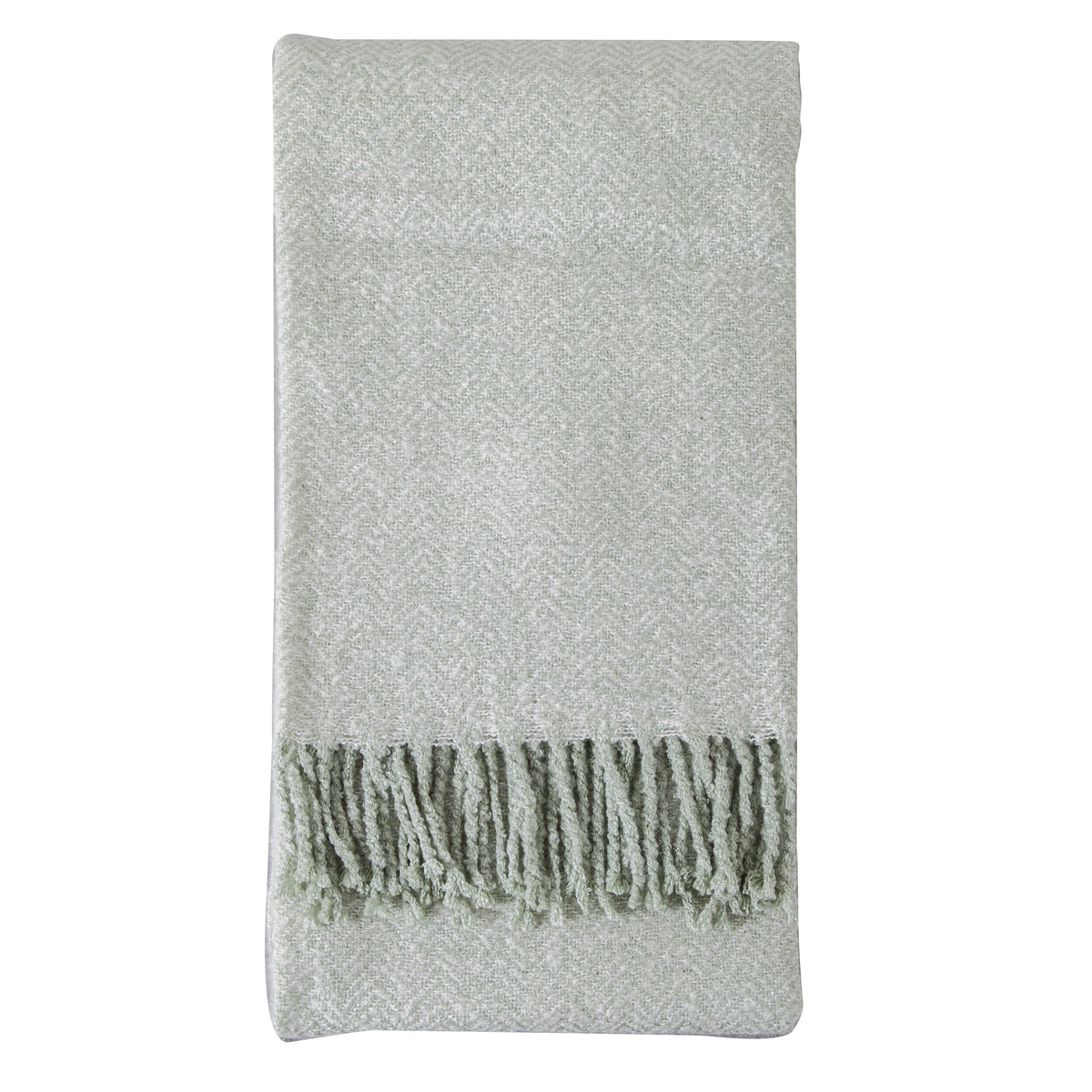 Gallery Direct Herringbone Faux Mohair Throw Sage - image 2