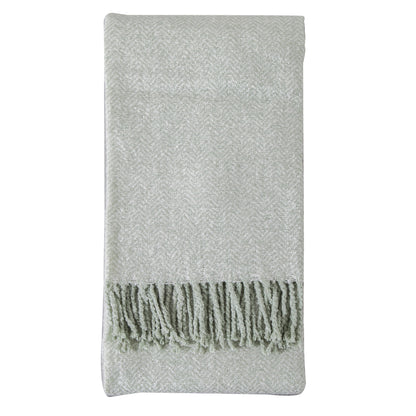 Gallery Direct Herringbone Faux Mohair Throw Sage - image 2