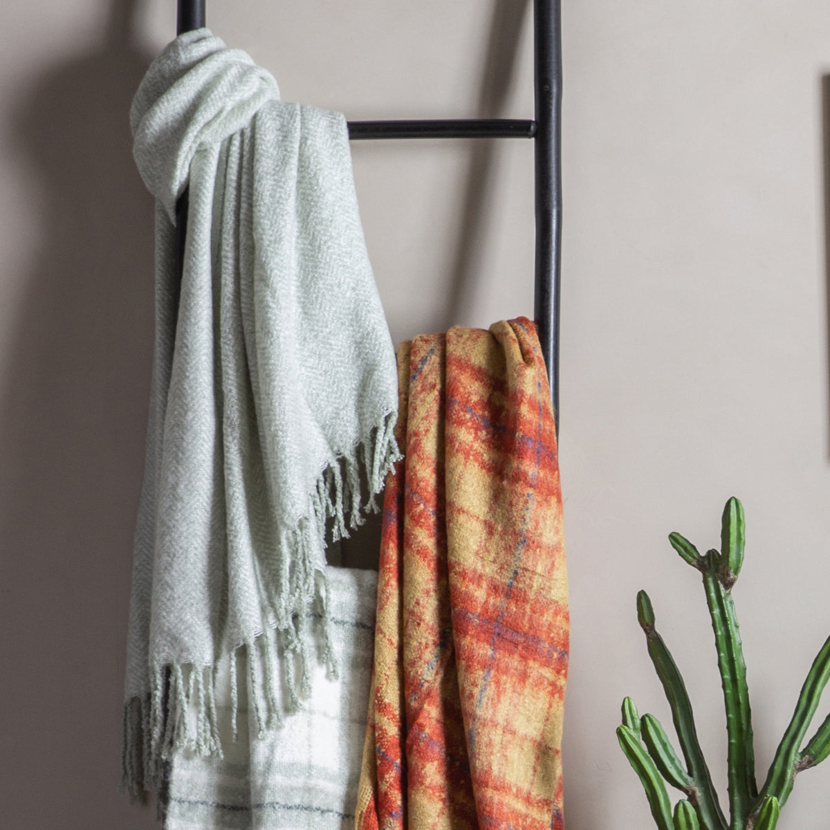 Gallery Direct Herringbone Faux Mohair Throw Sage - image 1