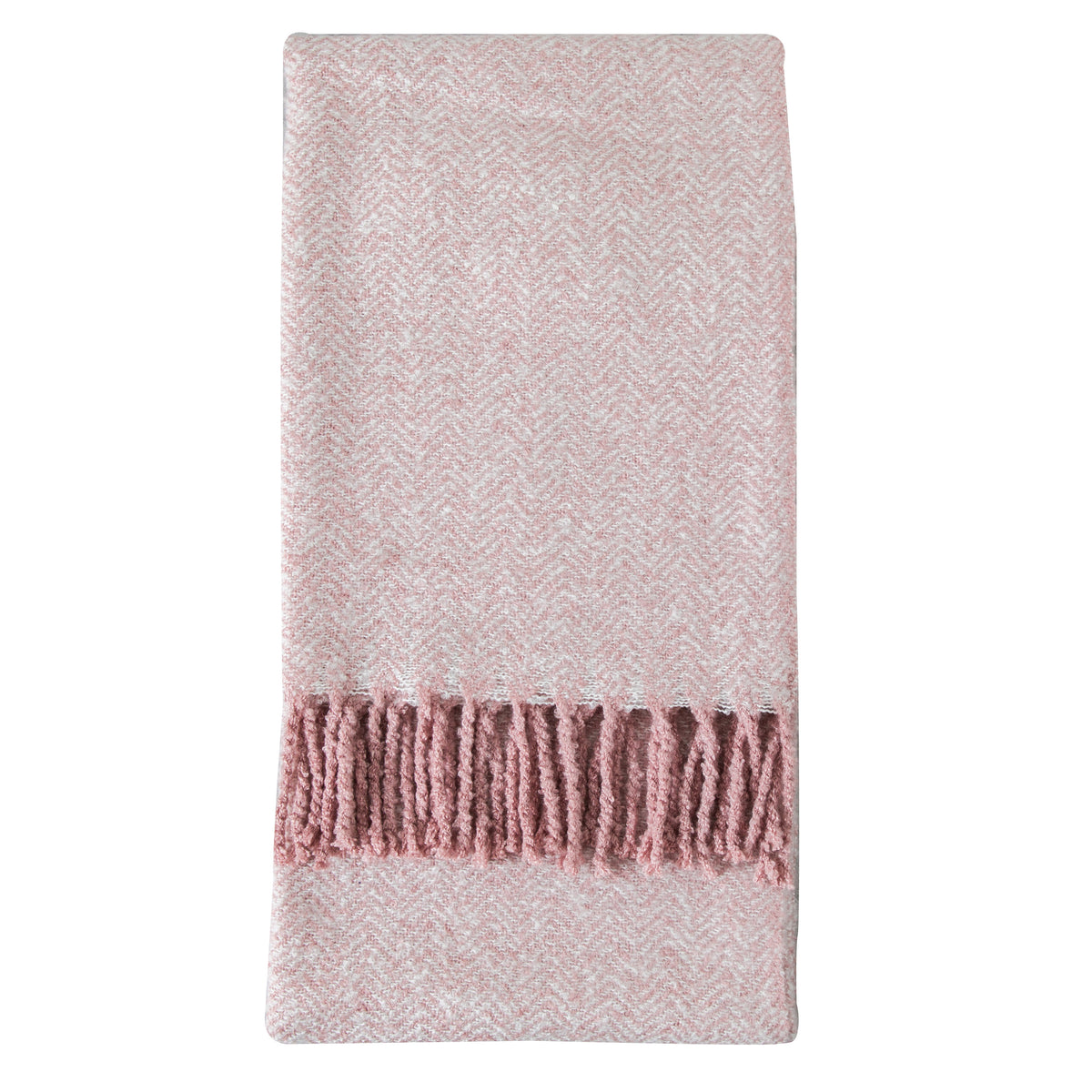 Gallery Direct Herringbone Faux Mohair Throw Blush - image 2