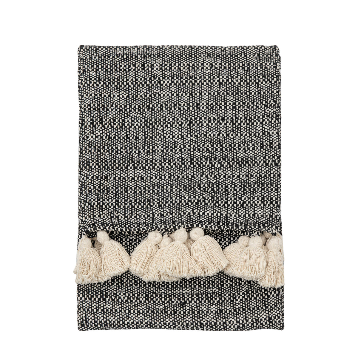 Gallery Direct Woven Throw with Tassels Black - image 2