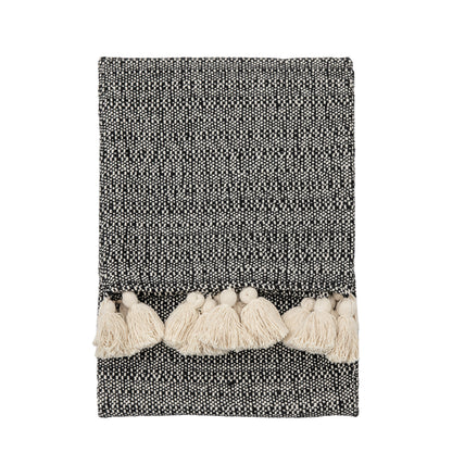 Gallery Direct Woven Throw with Tassels Black - image 2