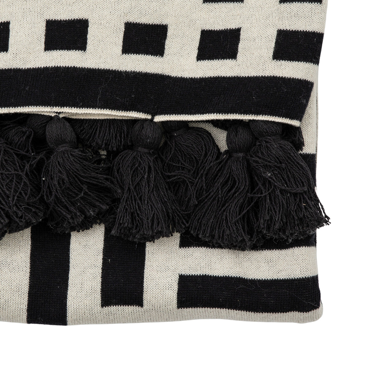 Gallery Direct Merton Knitted Tassel Throw Black - image 6