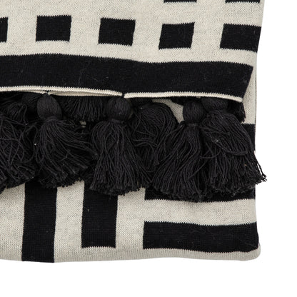 Gallery Direct Merton Knitted Tassel Throw Black - image 6