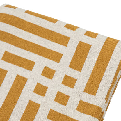 Gallery Direct Merton Knitted Tassel Throw Ochre - image 5