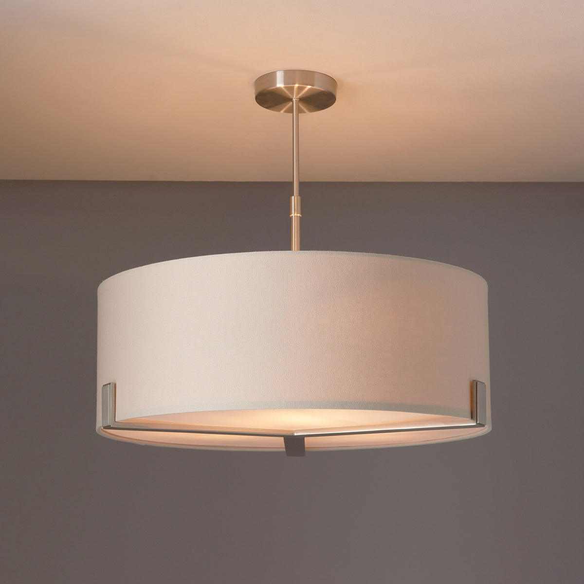 Gallery Direct Hayfield Pendant Light Nickel / Slate, styled in a room setting