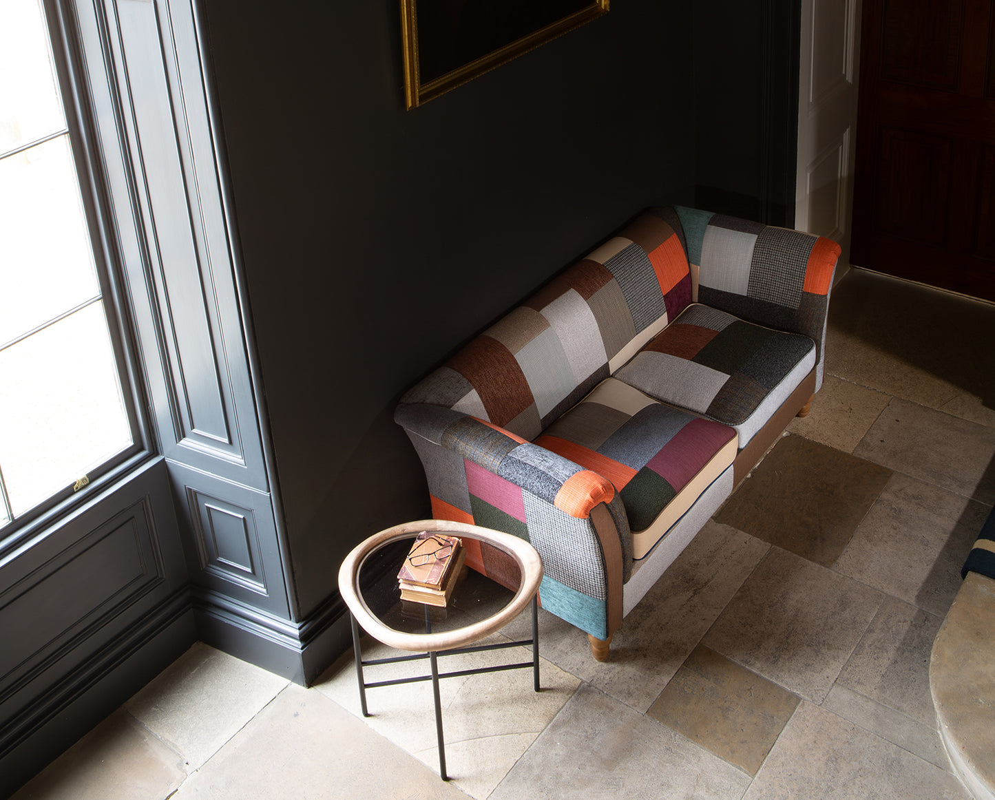 Vintage Sofa Company Granby is a plain-back patchwork two seater that brings colour and texture into the room without losing the comfort and familiarity of a classic sofa. 