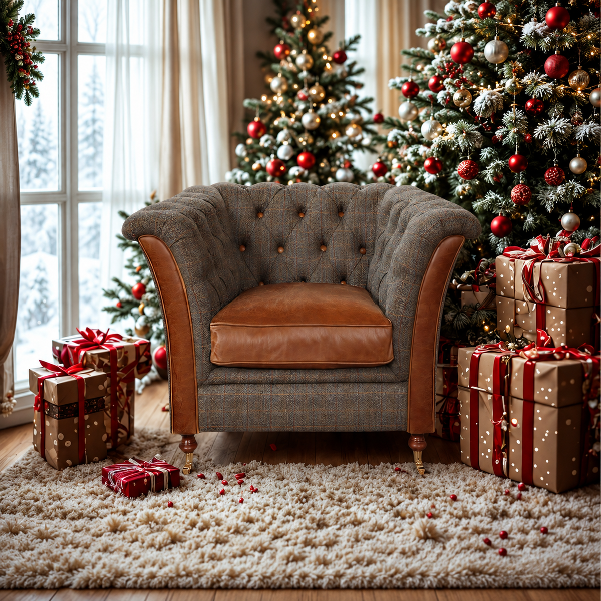 Vintage Sofa Company Granby Chair in Moreland Fabric showing the complete product in a room setting