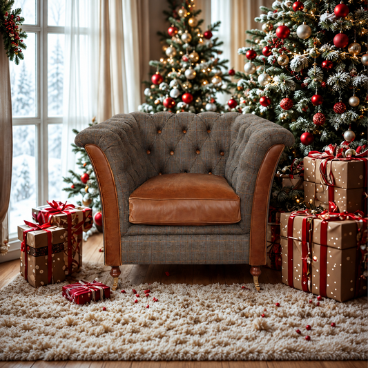 Vintage Sofa Company Granby Chair in Moreland Fabric showing the complete product in a room setting