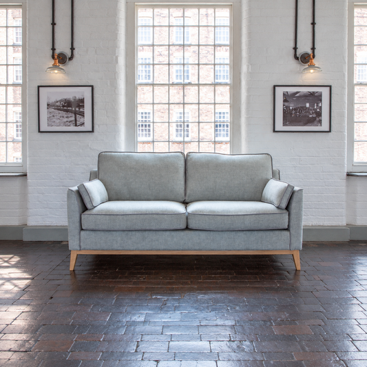 Vintage Sofa Company Morpeth 3 Seater Sofa - Sterling Cragg shown complete in a square lifestyle room photograph