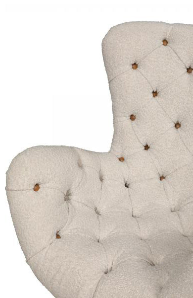 Vintage Sofa Company Sevilla 360 degree Swivel Chair with deep diamond button tufting  within the plush cream upholstery