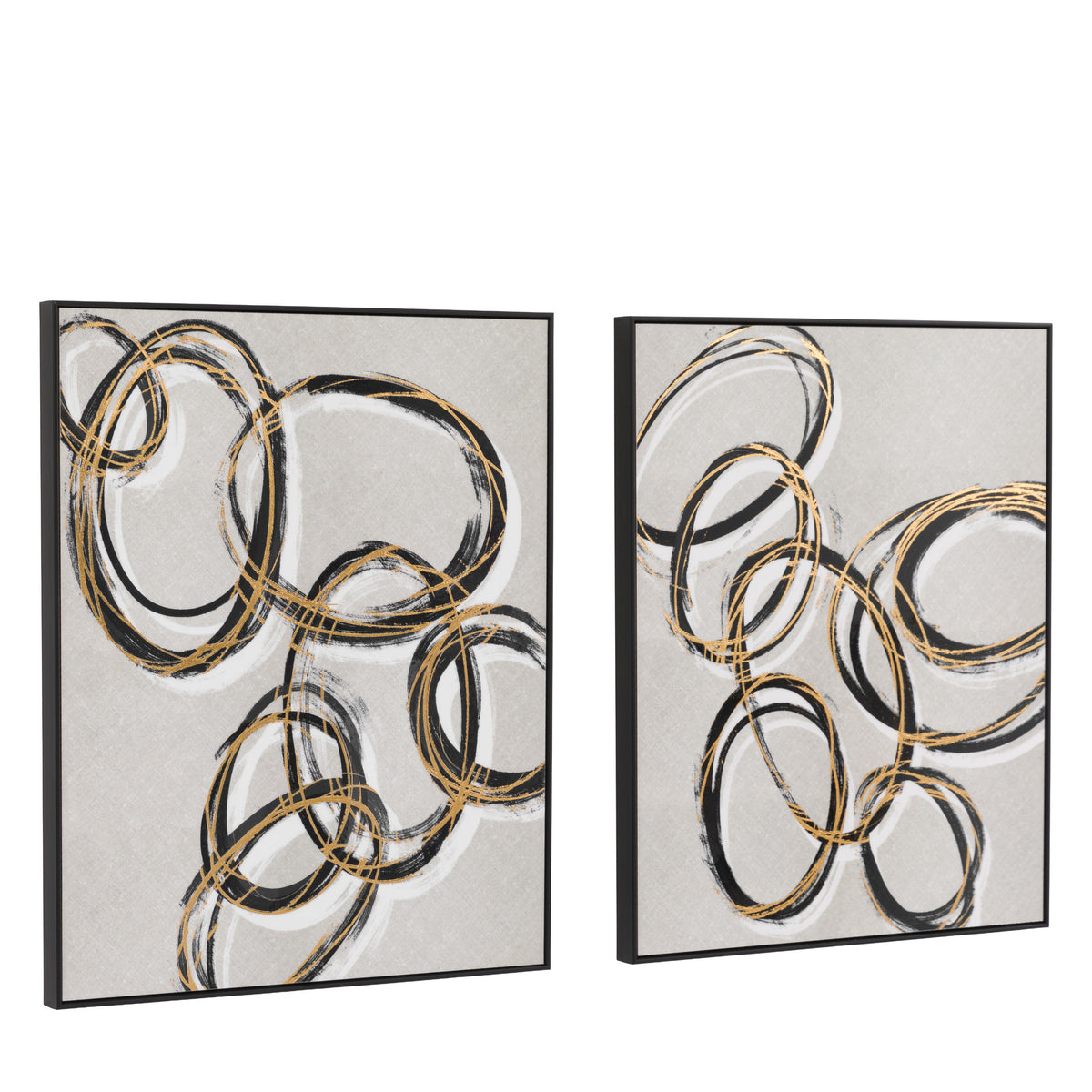 Gallery Direct Bold as Gold Framed Canvas Set of 2 - image 3