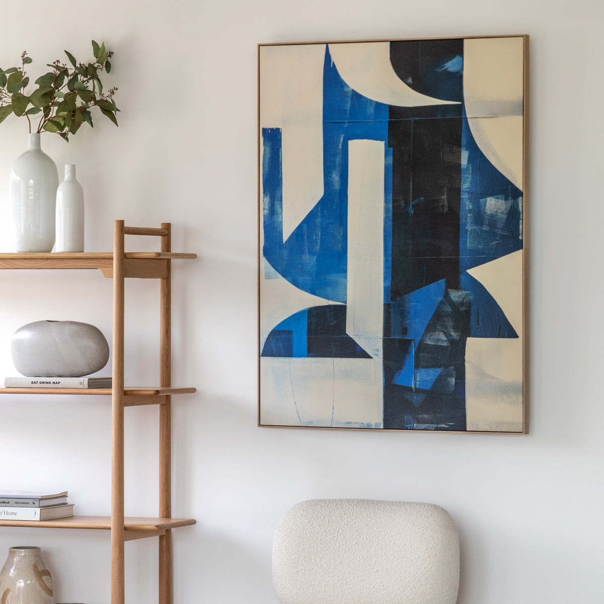 Gallery Direct Cobalt Abstract Framed Canvas - image 1