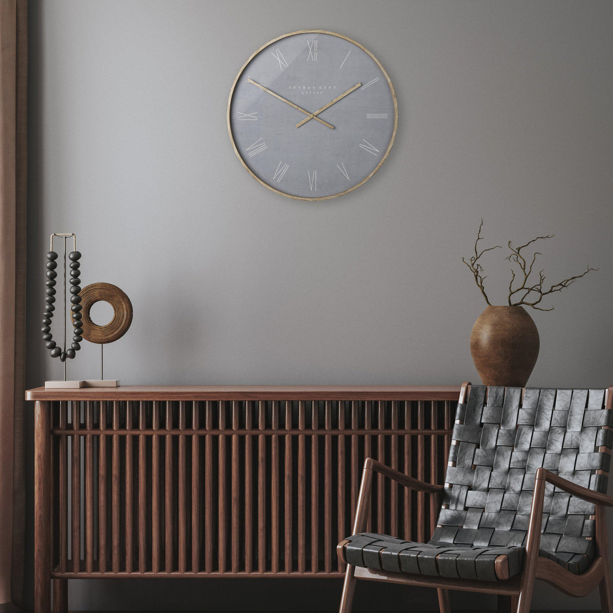 Gallery Direct Nordic Wall Clock Cement - image 1