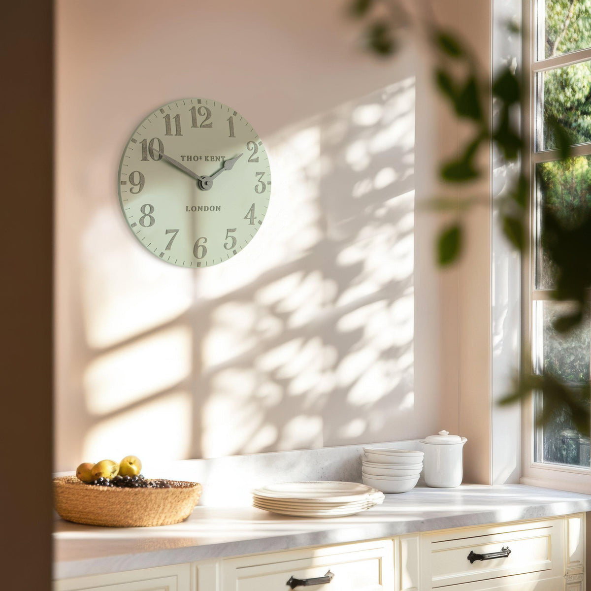 Gallery Direct Arabic Wall Clock Pearl Green - Small - image 1