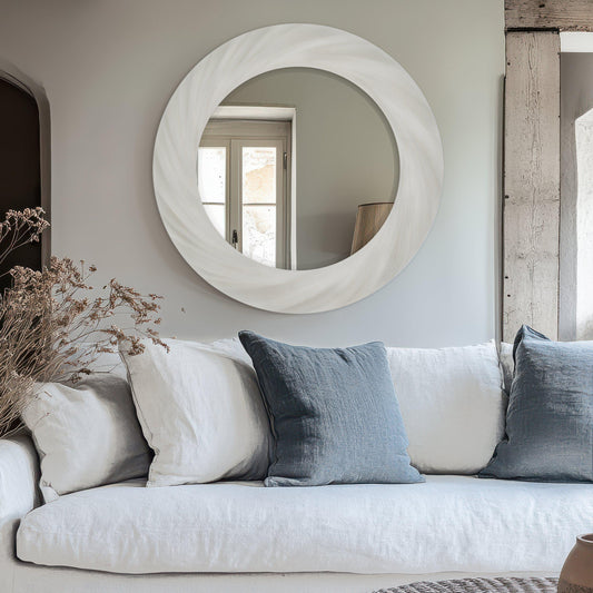 Gallery Direct Barley Twist Mirror Off White - image 1
