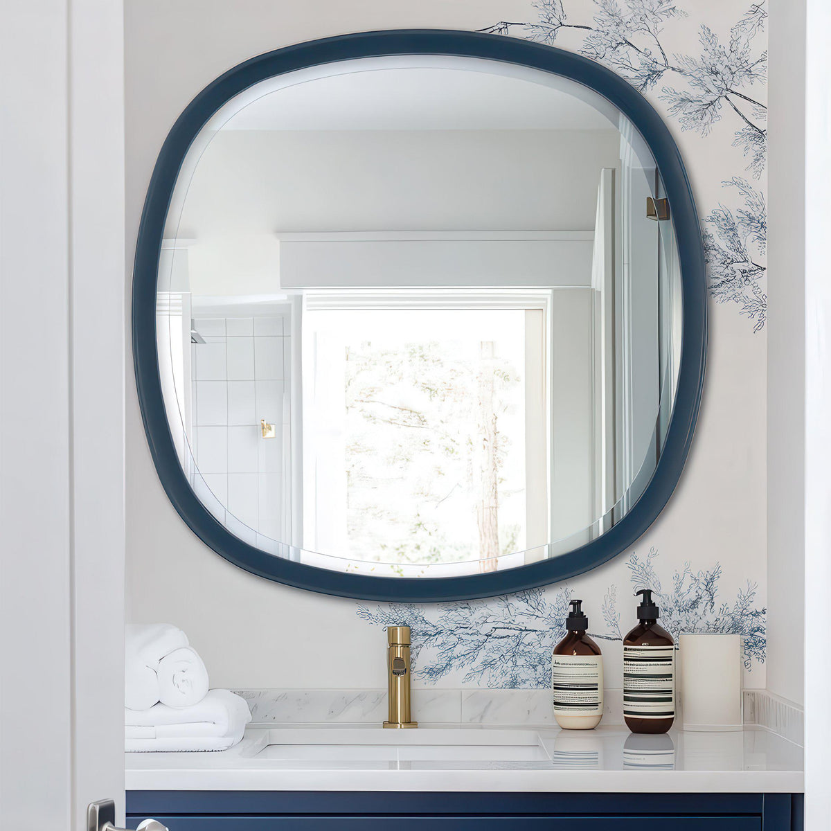 Gallery Direct Padstow Mirror Navy - image 1