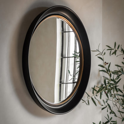 Gallery Direct Fiddock Mirror Black and Gold - image 1