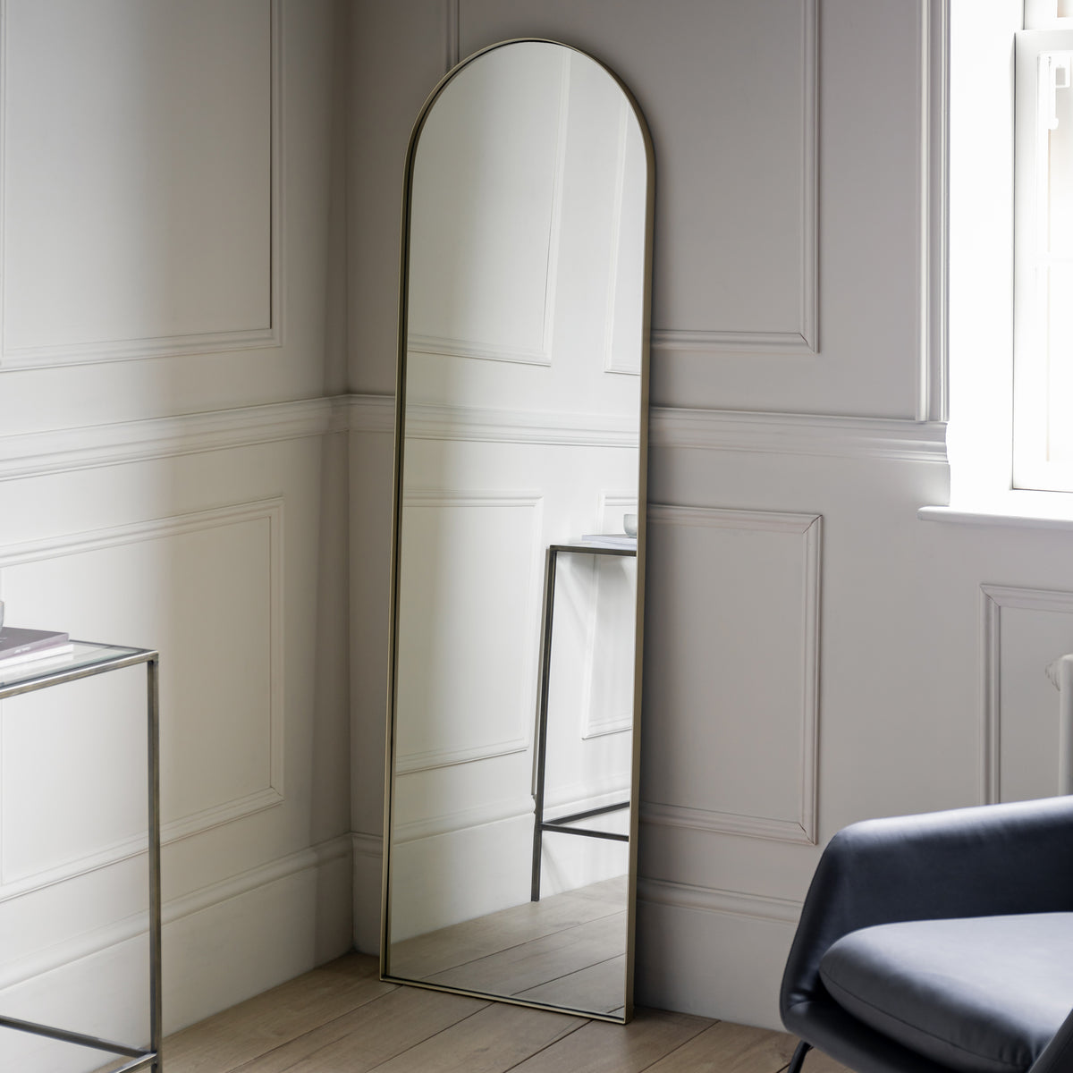 Gallery Direct Hurston Arch Mirror Champagne - image 1