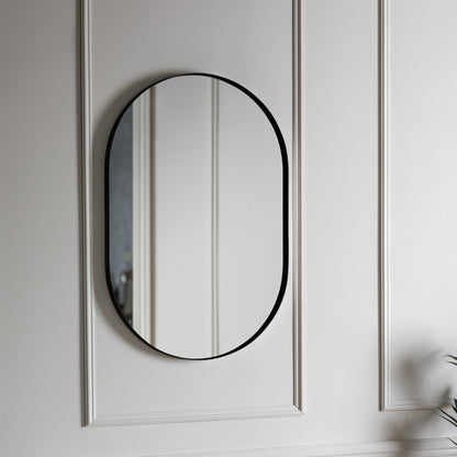Gallery Direct Hurston Elipse Mirror Black - image 1