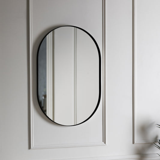 Gallery Direct Hurston Elipse Mirror Black - image 1
