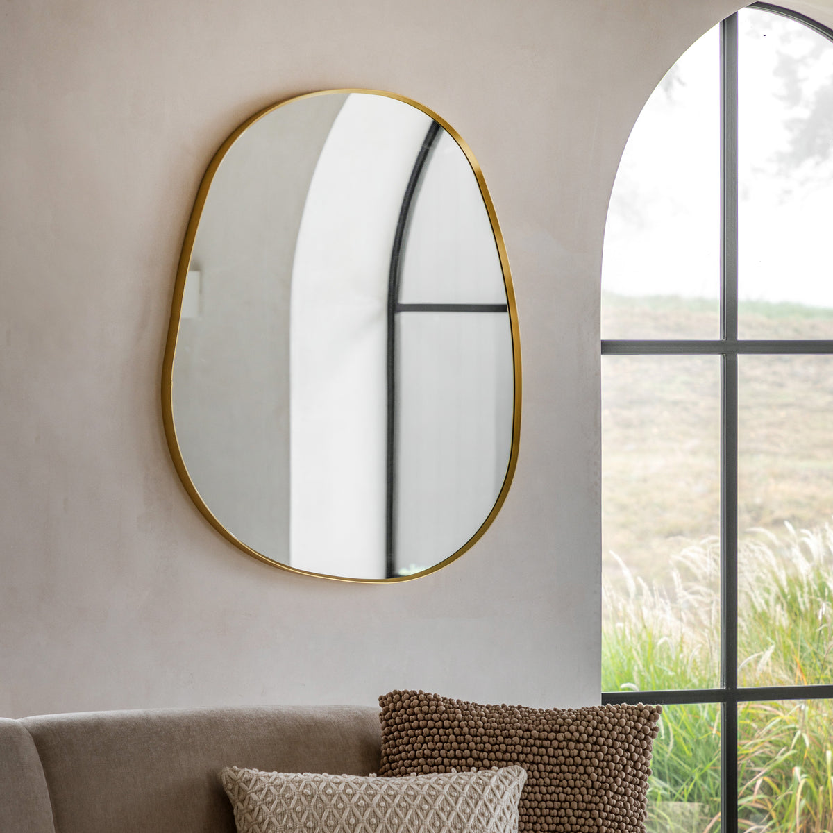 Gallery Direct Holworth Pebble Mirror Gold - image 1