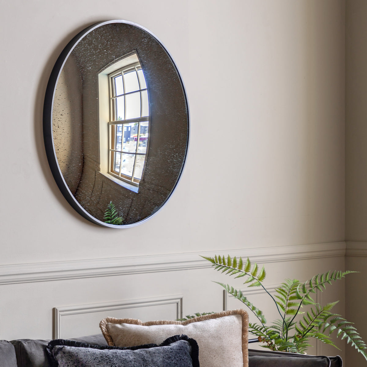 Gallery Direct Yardley Convex Round Mirror Black - image 1