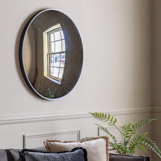 Gallery Direct Yardley Convex Round Mirror Black - image 1