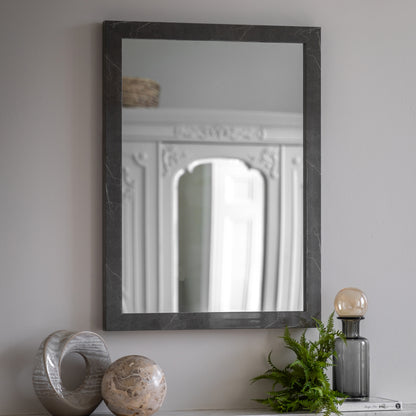Gallery Direct Romano Rectangle Mirror Marbled Grey - image 1