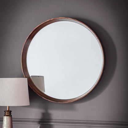 Gallery Direct Keaton Round Mirror Walnut - image 1