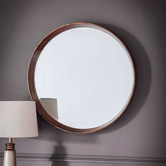 Gallery Direct Keaton Round Mirror Walnut - image 1