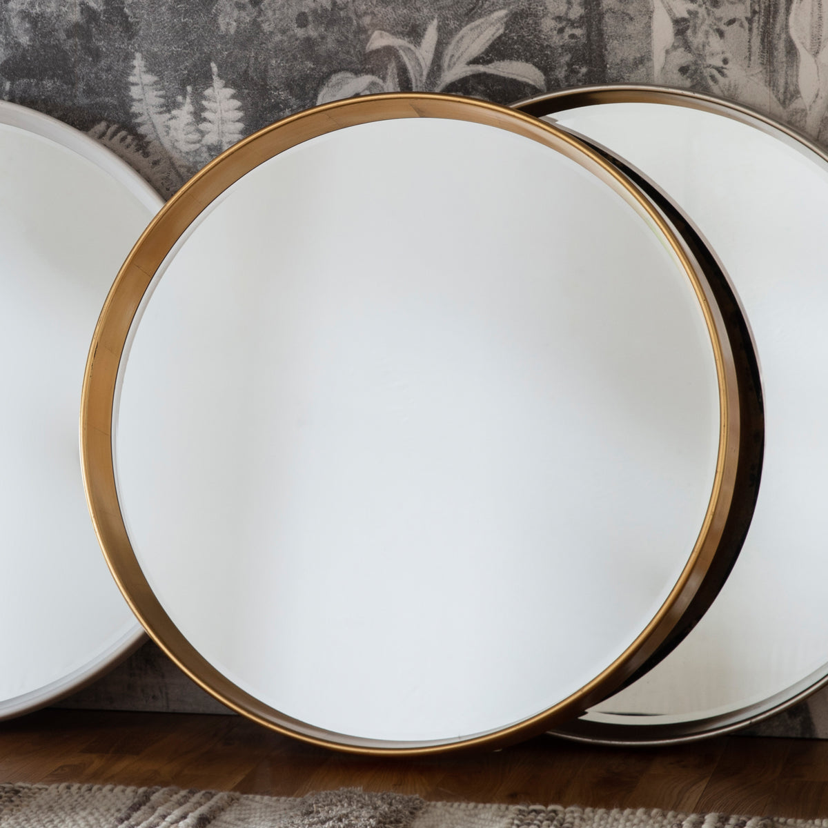 Gallery Direct Harvey Round Mirror Gold - image 1