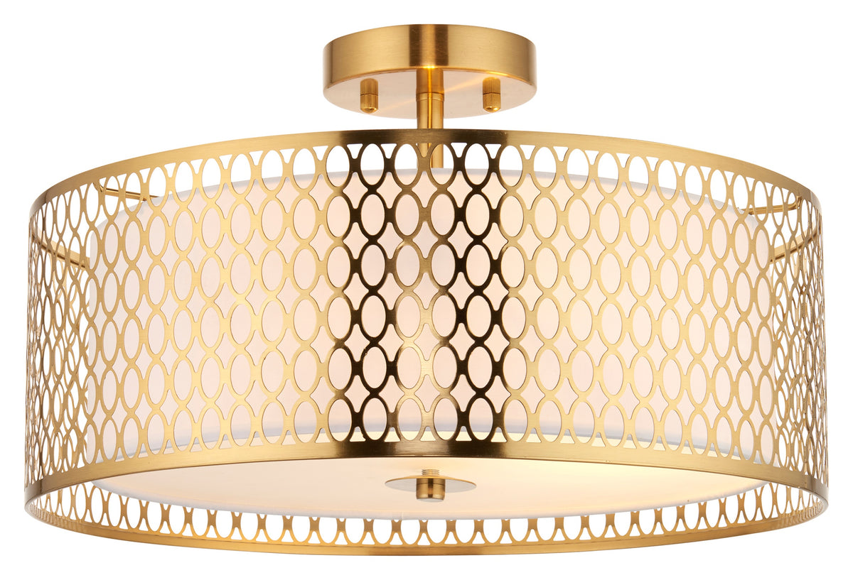 Gallery Direct Cordero Ceiling Lamp Gold/White, complete product view on a white background