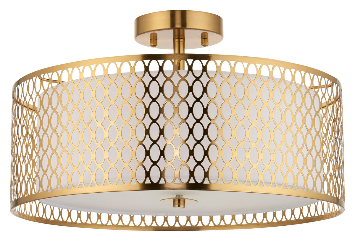 Gallery Direct Cordero Ceiling Lamp Gold/White, complete product view on a white background