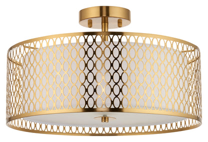 Gallery Direct Cordero Ceiling Lamp Gold/White, complete product view on a white background