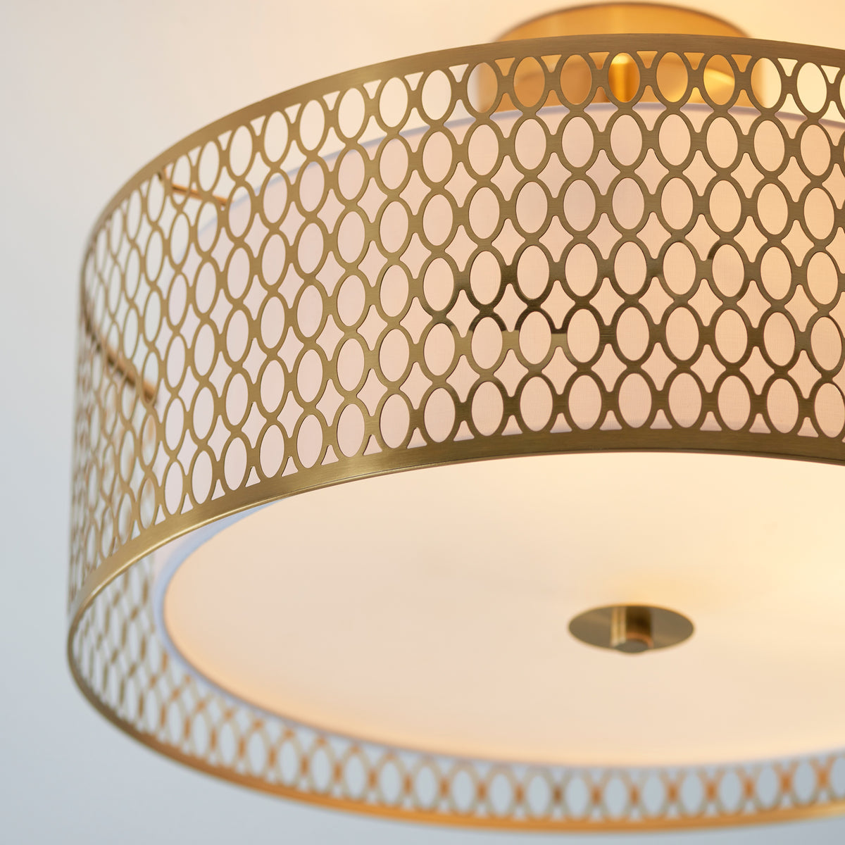 Gallery Direct Cordero Ceiling Lamp Gold/White, close-up of the finish and design