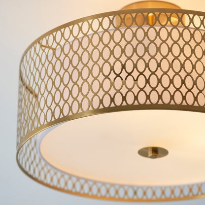 Gallery Direct Cordero Ceiling Lamp Gold/White, close-up of the finish and design