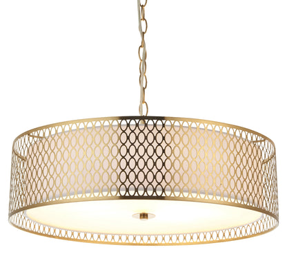 Gallery Direct Cordero Pendant Light Gold/White, complete product view on a white background