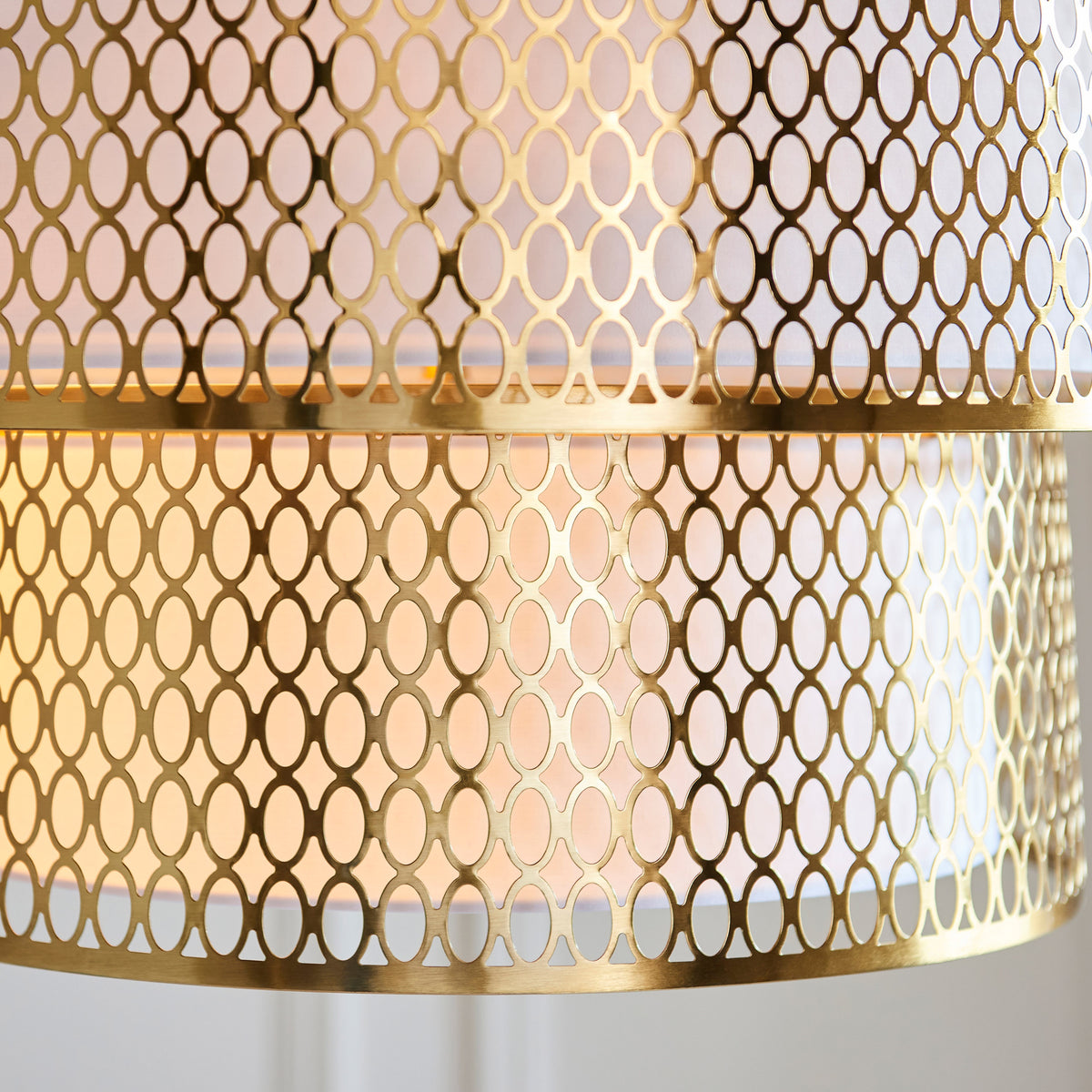 Gallery Direct Cordero 6 Pendant Light Gold/White, close-up of the finish and design
